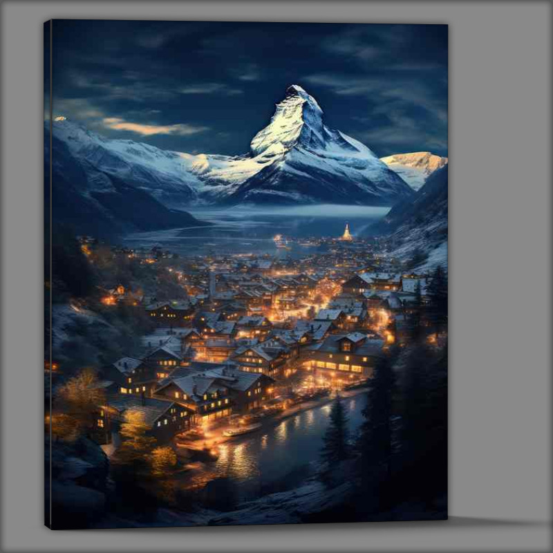 Buy Canvas : (Artistic View of Zurich and Matterhorn)
