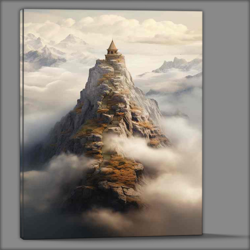 Buy Canvas : (Castle On a Mountain A Misty View)