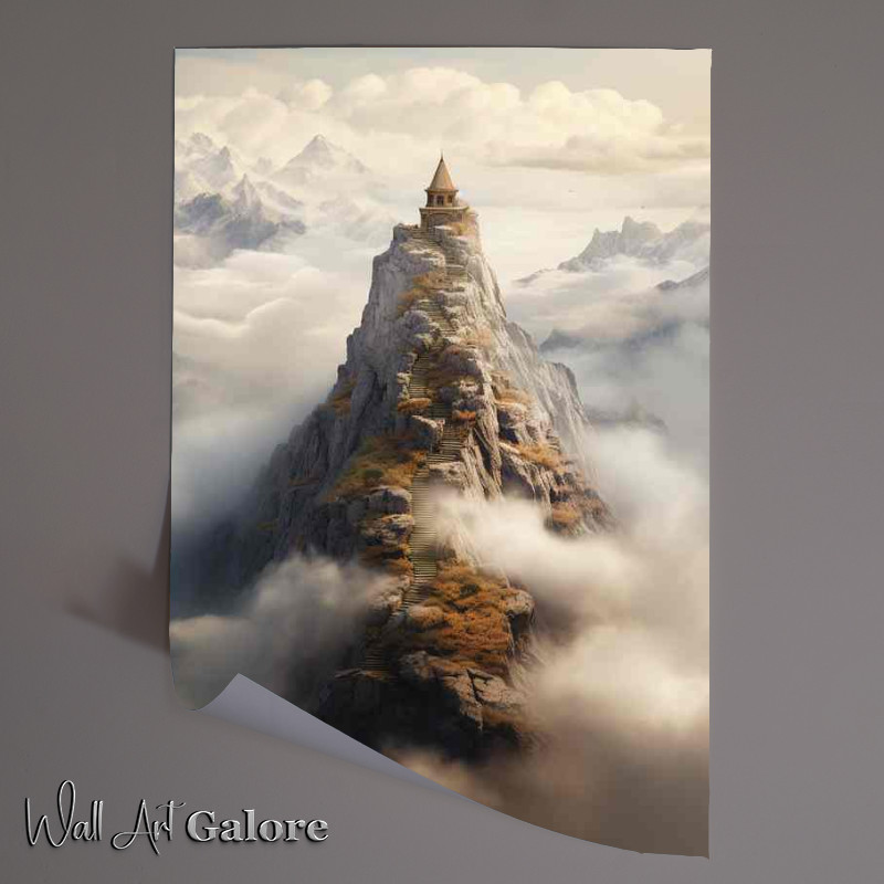 Buy Unframed Poster : (Castle On a Mountain A Misty View)