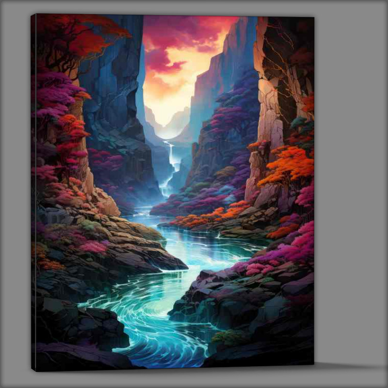 Buy Canvas : (Enchanting Rainbow Falls)