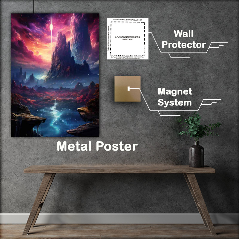 Buy Metal Poster : (Enchanting Spectrum Spill Red Fire Sky)