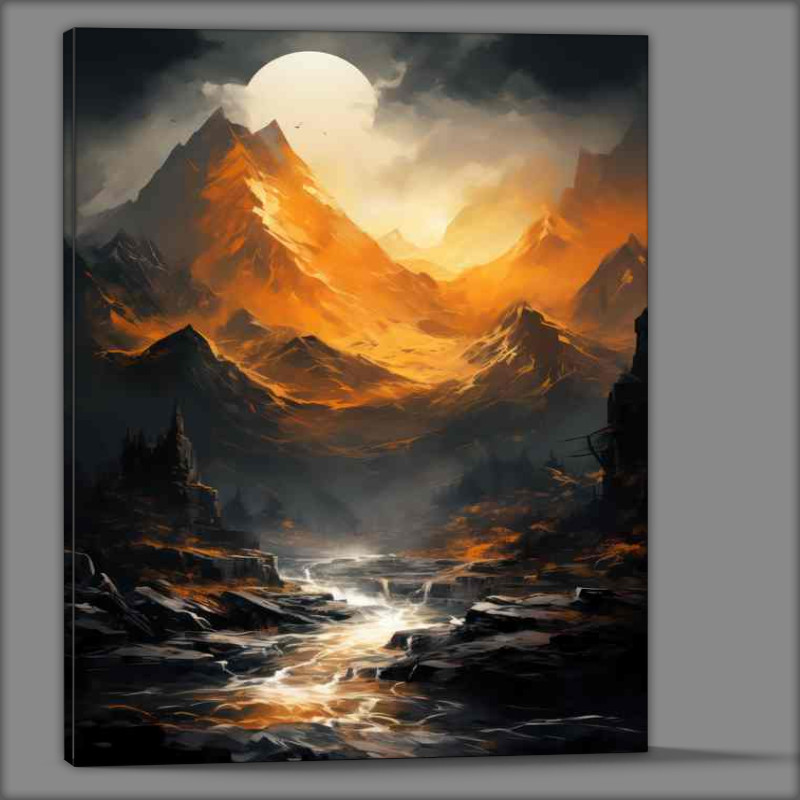 Buy Canvas : (Grey and Gold Mountain Harmony)