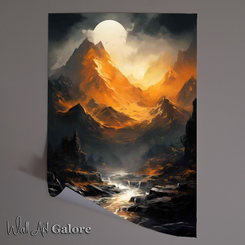 Buy Unframed Poster : (Grey and Gold Mountain Harmony)