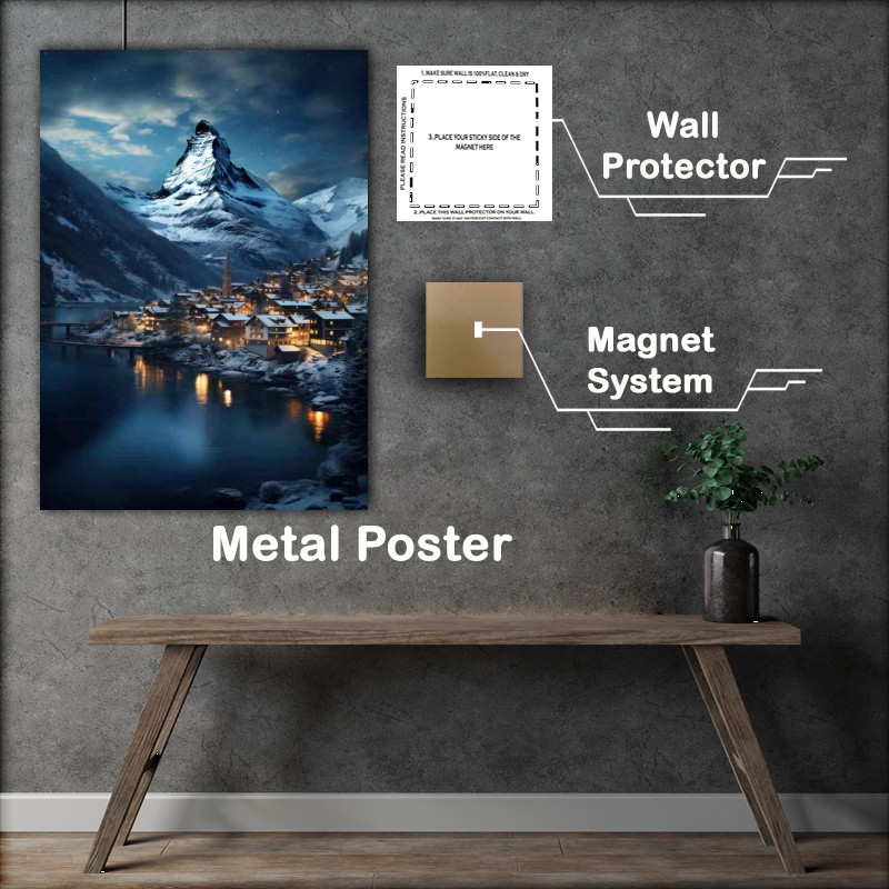 Buy Metal Poster : (Majestic Matterhorn Vibrant Zurich City)