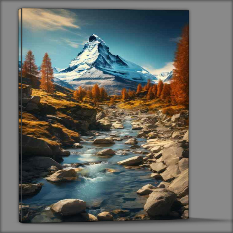 Buy Canvas : (Matterhorn in Background in Early Evening)
