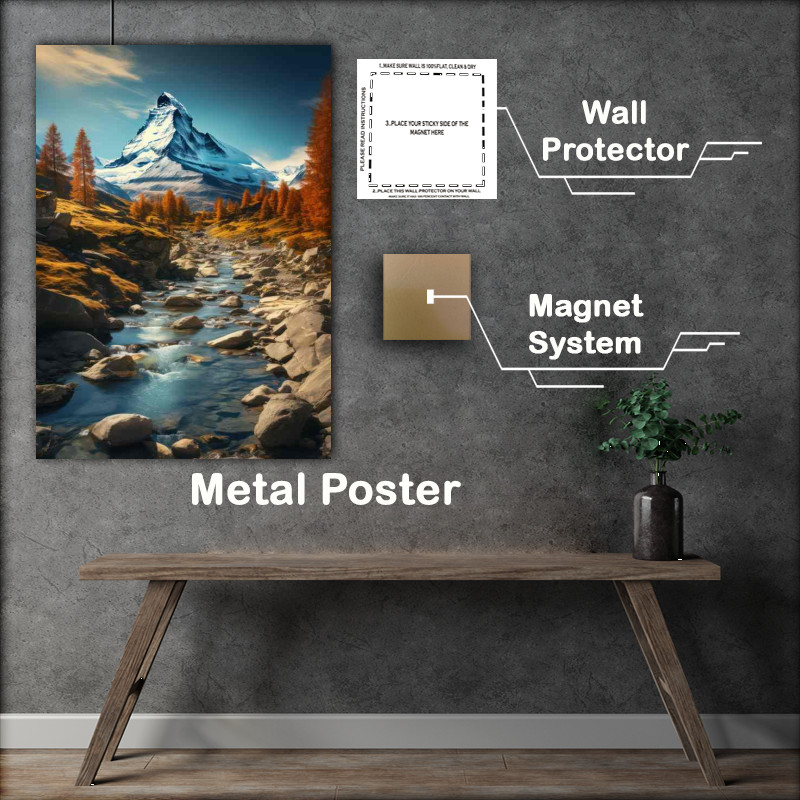Buy Metal Poster : (Matterhorn in Background in Early Evening)