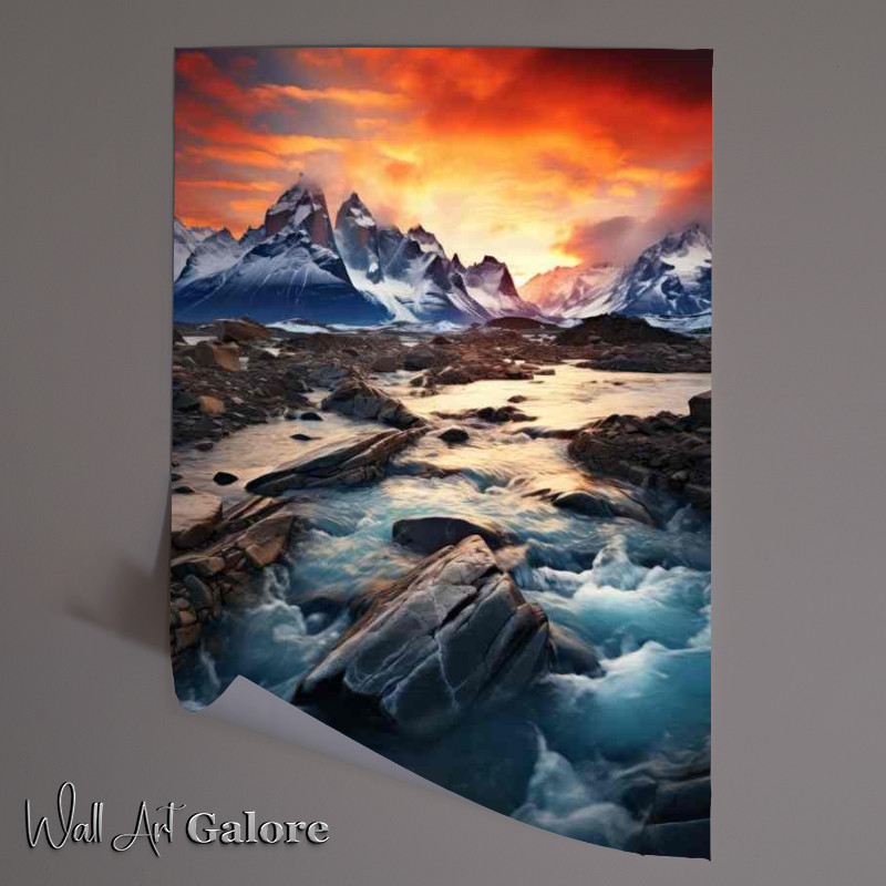 Buy Unframed Poster : (Mistral Peaks Of Chile Sunset)