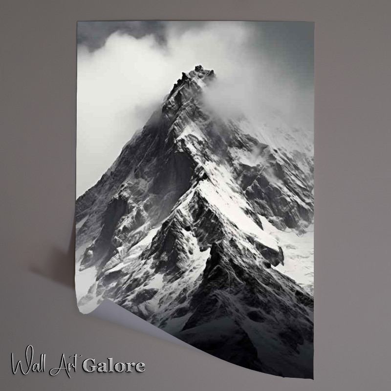 Buy Unframed Poster : (Mountain Ridge Topped Off With Snow)