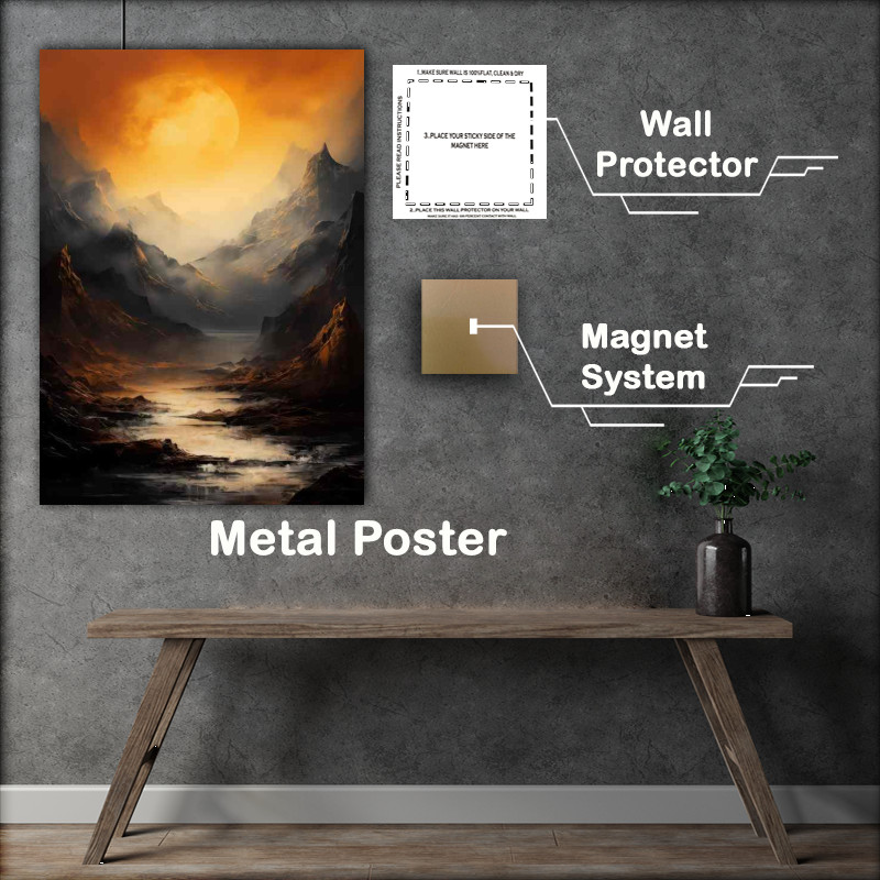 Buy Metal Poster : (Peaceful Mountain and Mists)