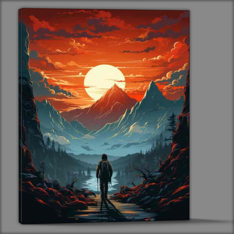 Buy Canvas : (Shadows Through The Mountain Range)