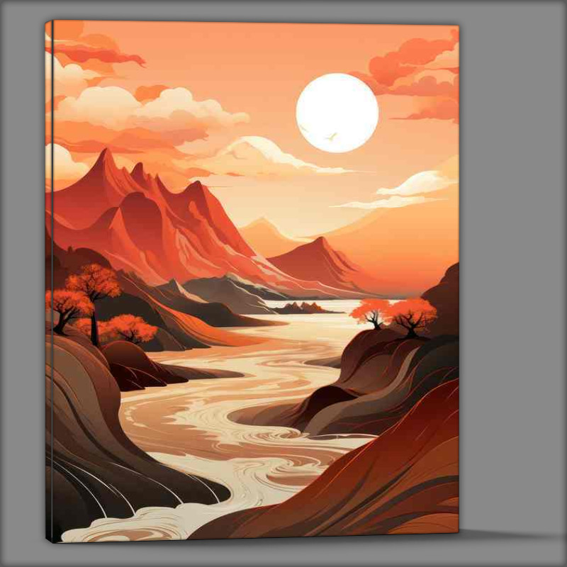 Buy Canvas : (Surreal Mountains Abstract Art)