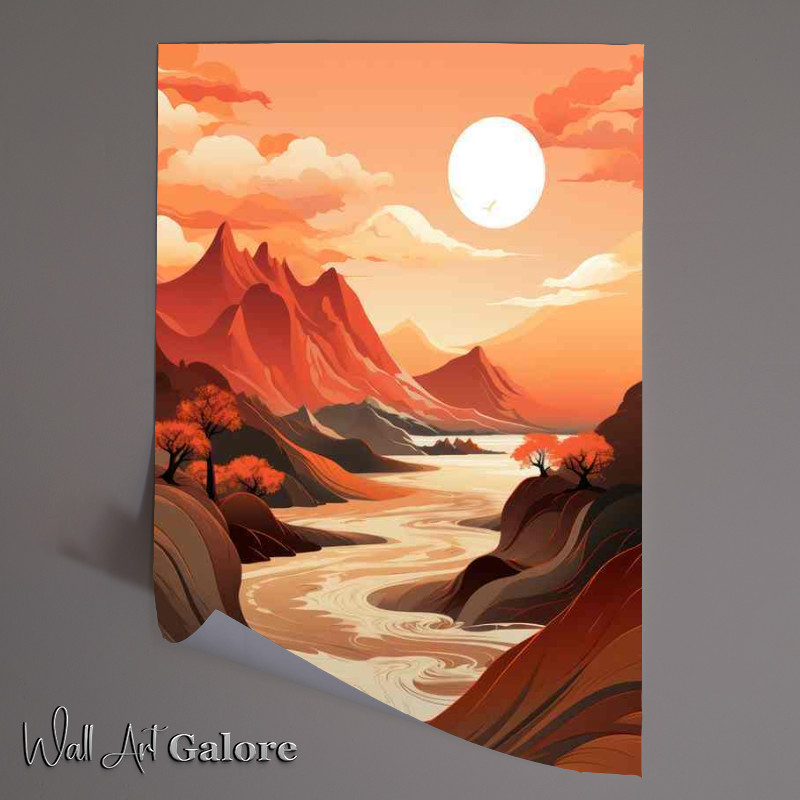 Buy Unframed Poster : (Surreal Mountains Abstract Art)