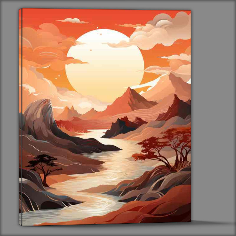 Buy Canvas : (Surreal Mountains And River Art)