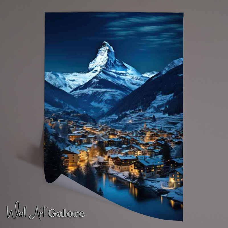 Buy Unframed Poster : (Vibrant Zurich City Under Matterhorn Peak)