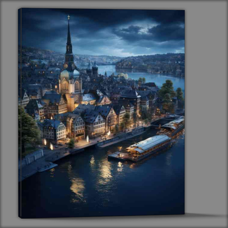 Buy Canvas : (Zurich City by Night)