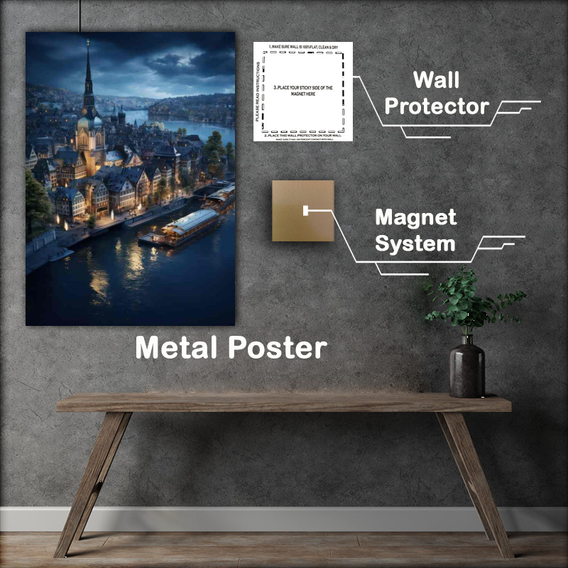 Buy Metal Poster : (Zurich City by Night)