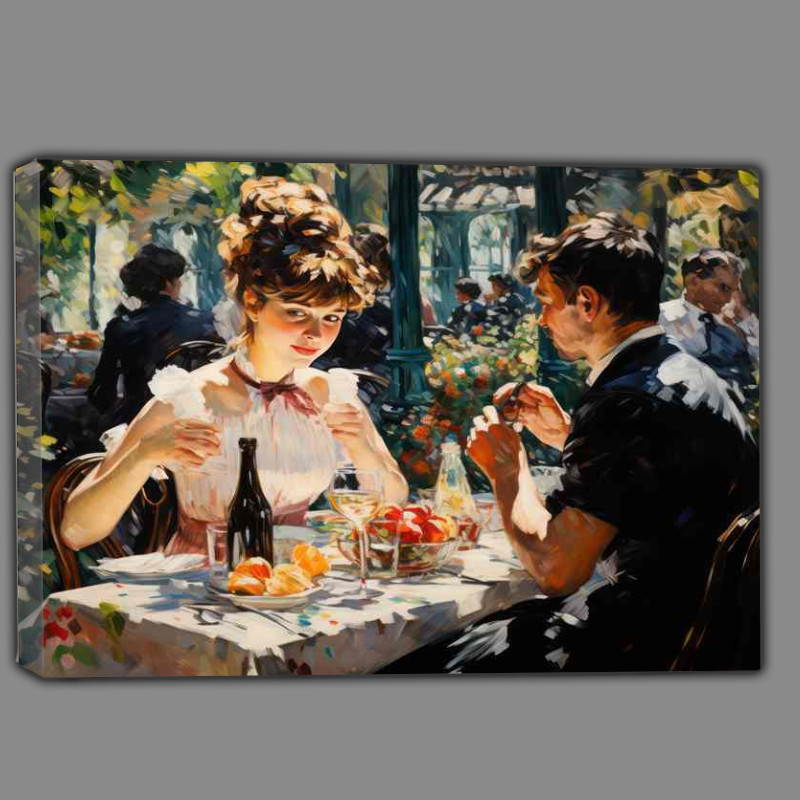 Buy Canvas : (A Glimpse of Parisian Life at Cafe)