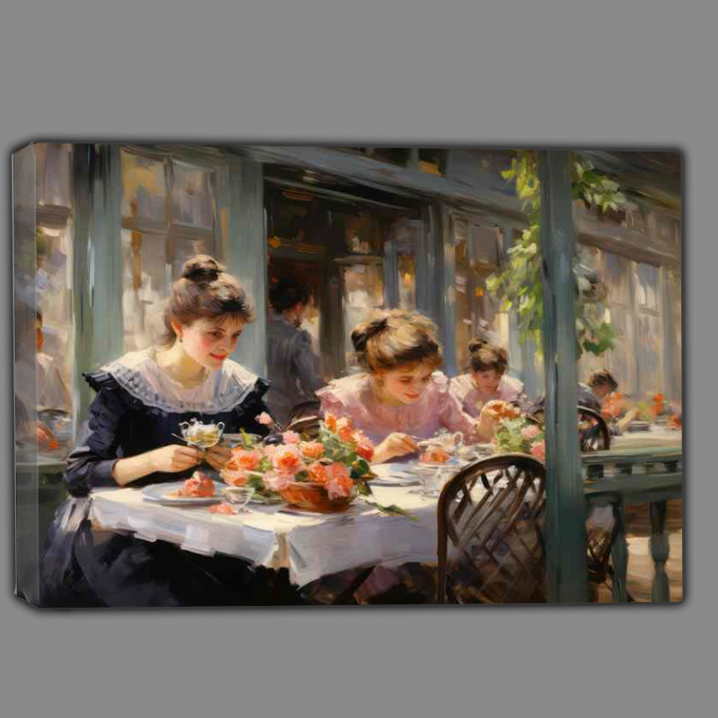 Buy Canvas : (Artistic Strokes Depicting French Cafe Serenity)