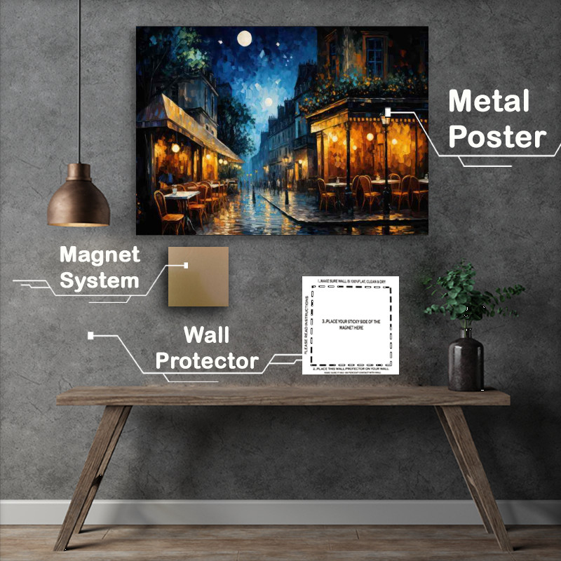Buy Metal Poster : (Candlelit Mystique Surrounds the Midnight Cafe Scene)