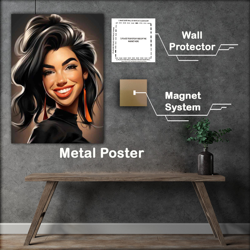 Buy Metal Poster : (Caricature of Dua lipa)