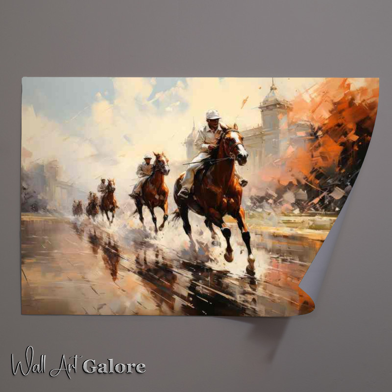 Buy Unframed Poster : (Majestic Maneuver Horses Galloping Through Wild Terrains)
