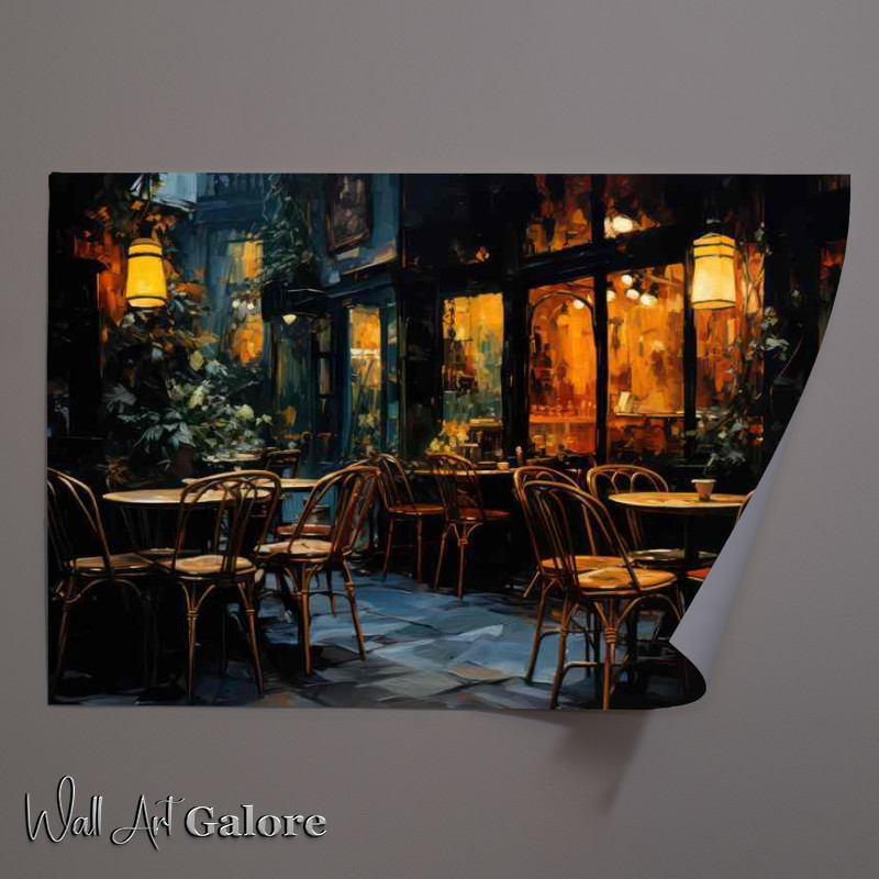 Buy Unframed Poster : (Nocturnal Conversations Unfold in Midnight Cafe)