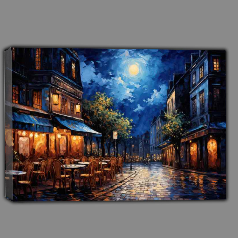 Buy Canvas : (Starry Eyed Connections at the Tranquil Midnight Cafe)