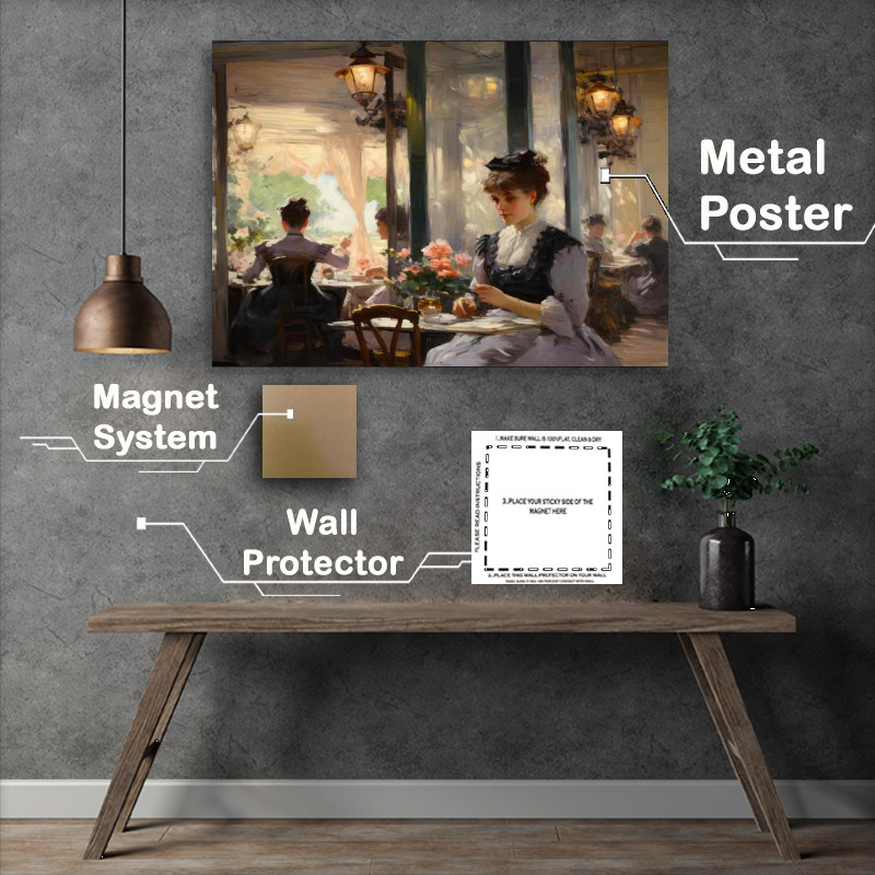 Buy Metal Poster : (Vintage Vibes and French Cafe Whispers)
