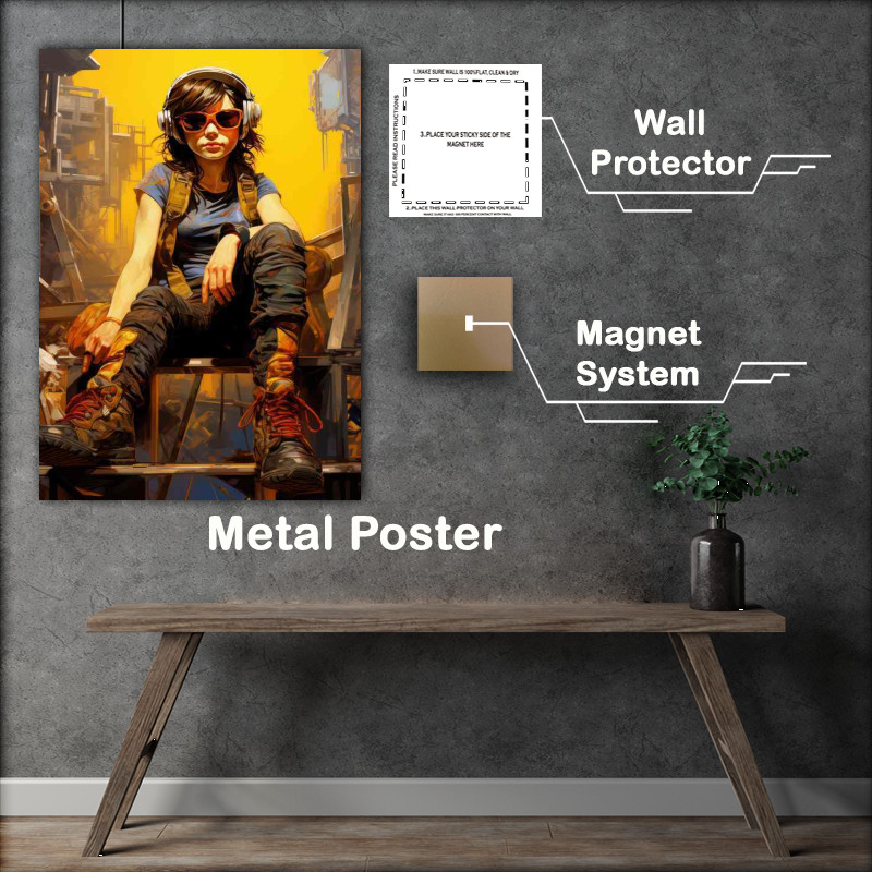 Buy Metal Poster : (Artistic Expression Womans Dripping Paint)