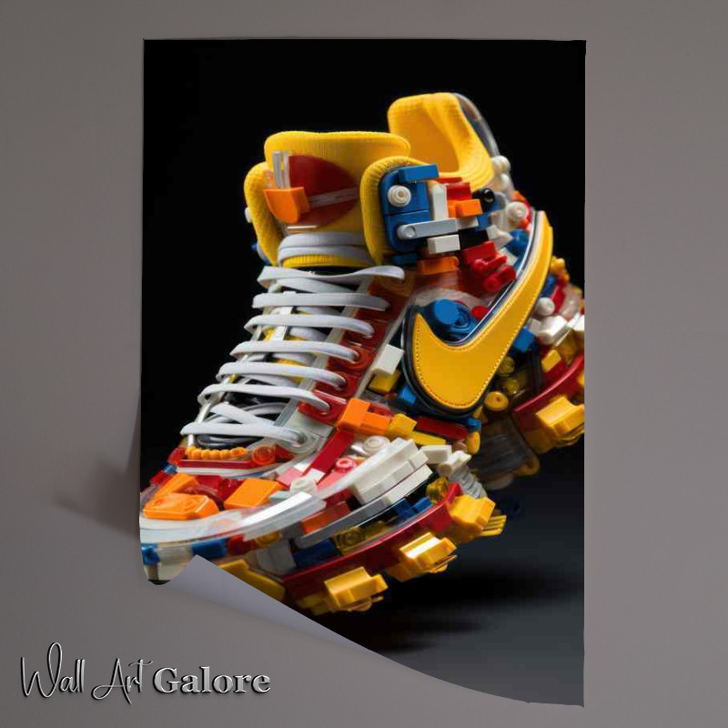 Buy Unframed Poster : (Bold Sneaker Palette Walks on Artistic bricks)