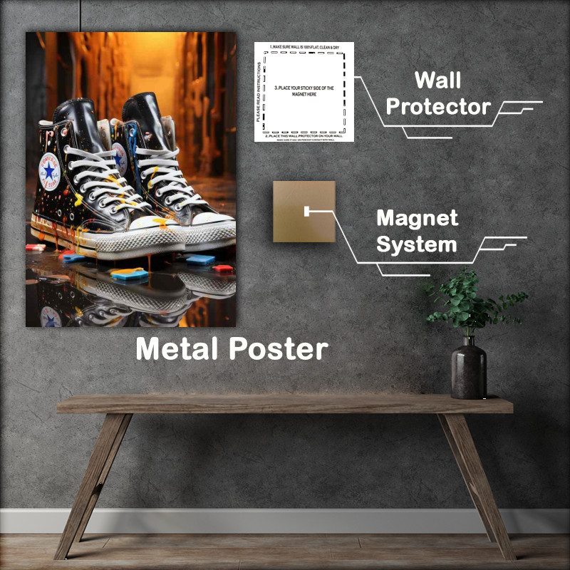 Buy Metal Poster : (Color Infused Sneaker Art Walks Creatively)