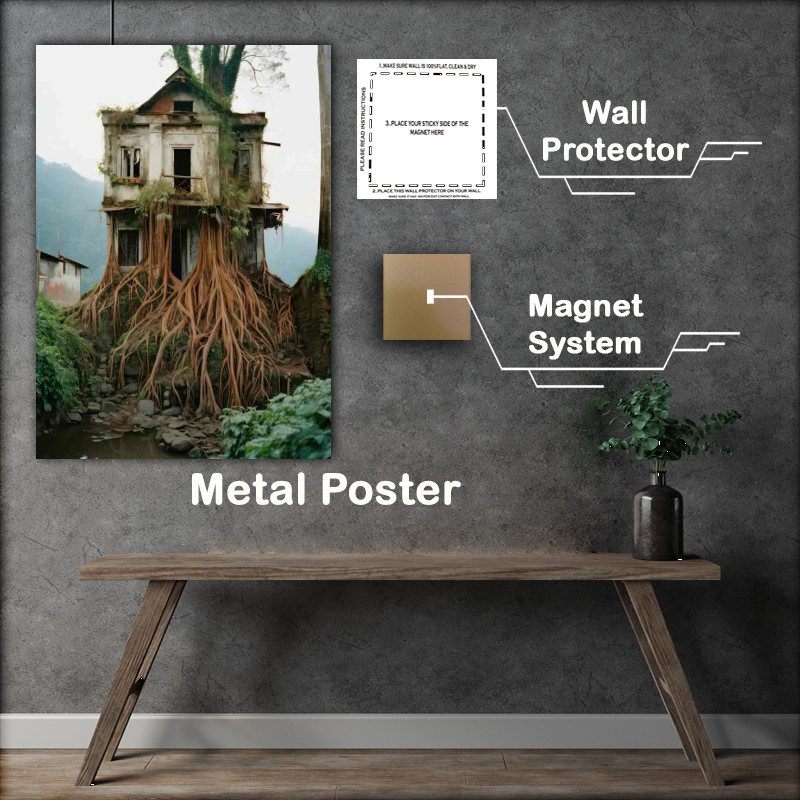 Buy Metal Poster : (Elevated Nature Haven Home Among Branches)
