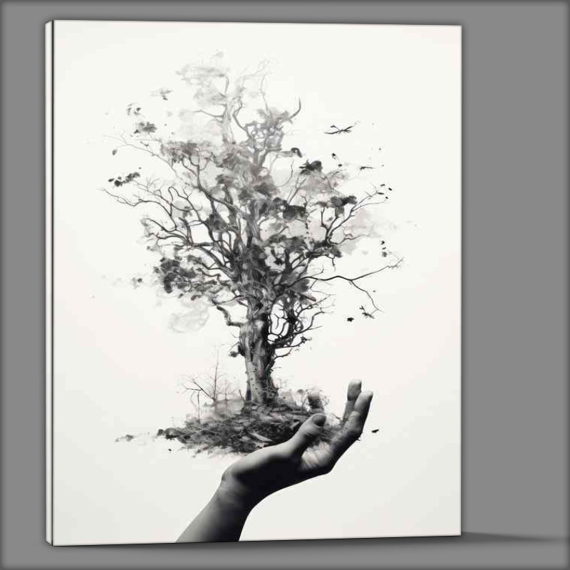 Buy Canvas : (Enchanted Fusion Hand and Branches Intertwine)