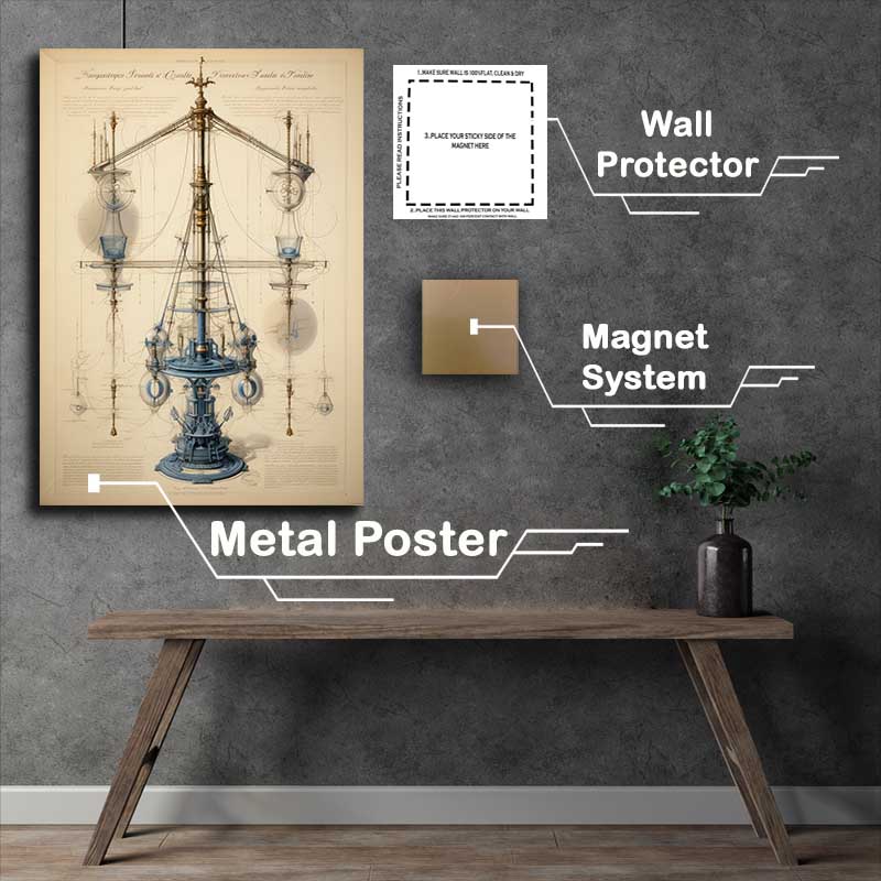 Buy Metal Poster : (An Old Blue print)
