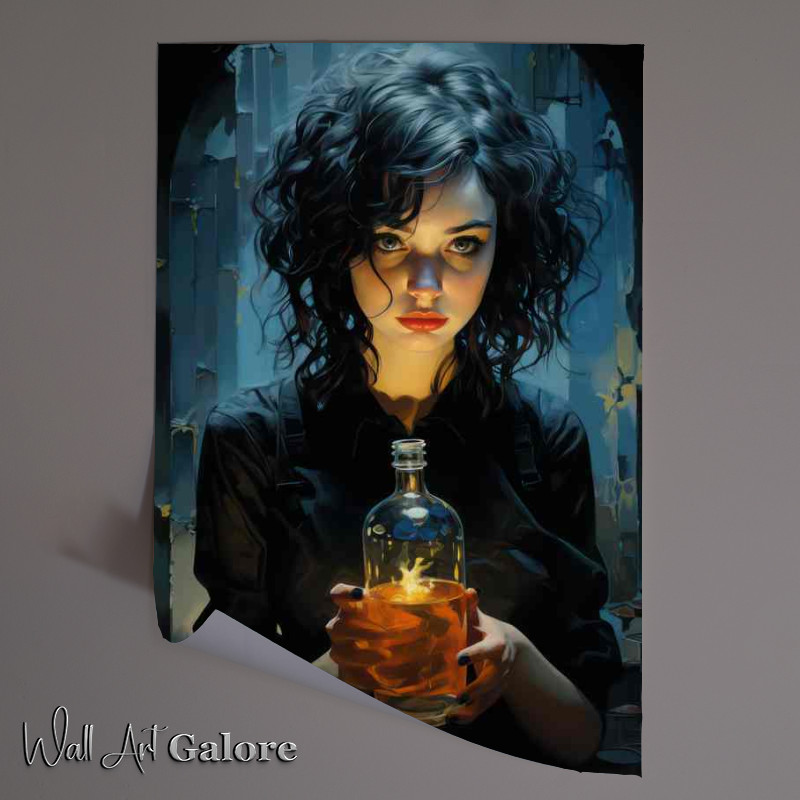 Buy Unframed Poster : (Gentle Glow in Womans Tealight Embrace)