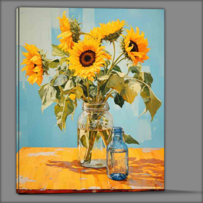 Buy Canvas : (Golden Petals Reaching for Morning Sunlight)