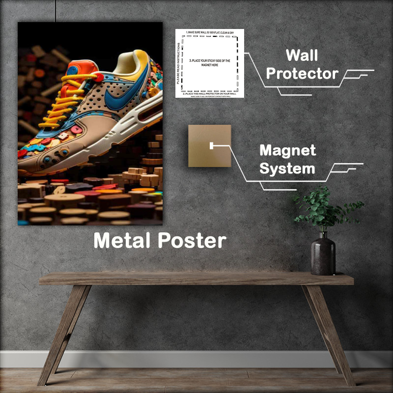 Buy Metal Poster : (Lively Shoe Canvas Masterpieces Step Vibrantly)