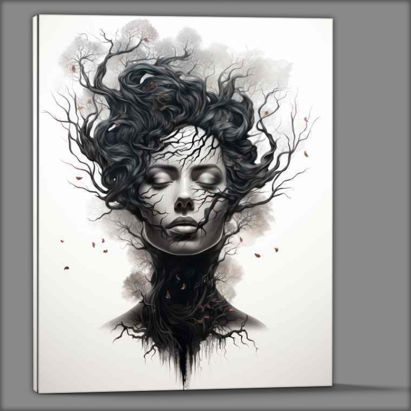 Buy Canvas : (Natures Canvas Woman’s Face Branching Out)