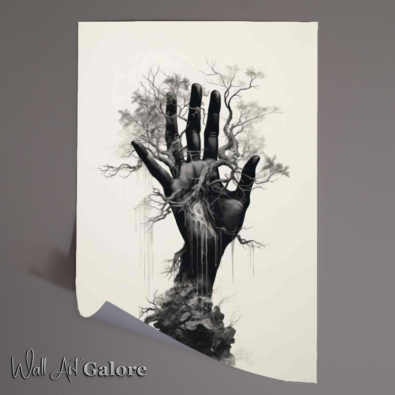 Buy Unframed Poster : (Natures Grasp Hand Intertwined with Branches)