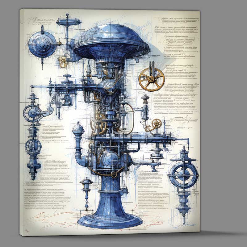Buy Canvas : (Blueprint of a steam engine)