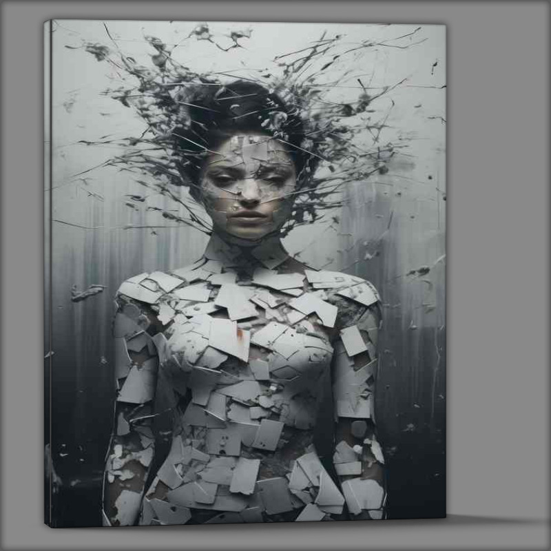Buy Canvas : (Sprouting Serenity Woman’s Face and Branches Coalesce)