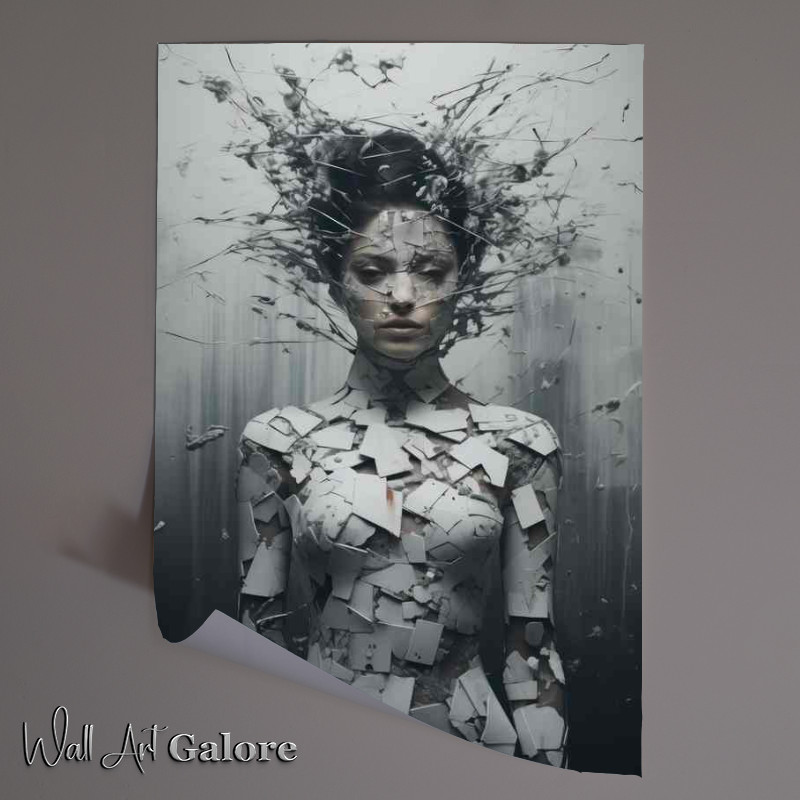 Buy Unframed Poster : (Sprouting Serenity Woman’s Face and Branches Coalesce)