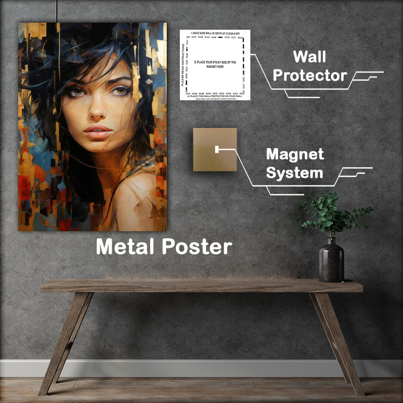 Buy Metal Poster : (Womans Hands Crafting a Dripping Paintscape)