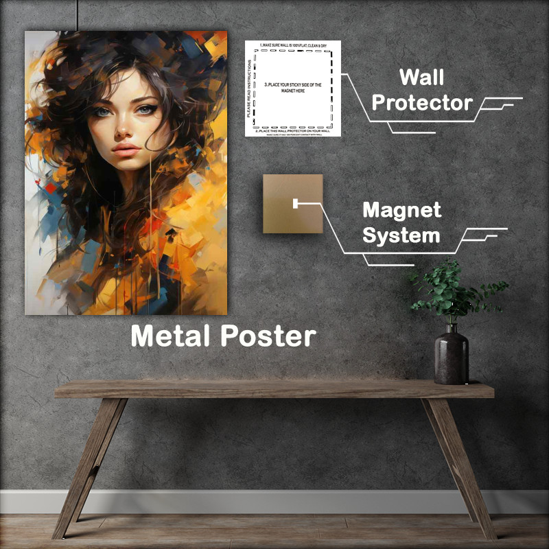 Buy Metal Poster : (Womans Vision in Flowing, Dripping Colors)