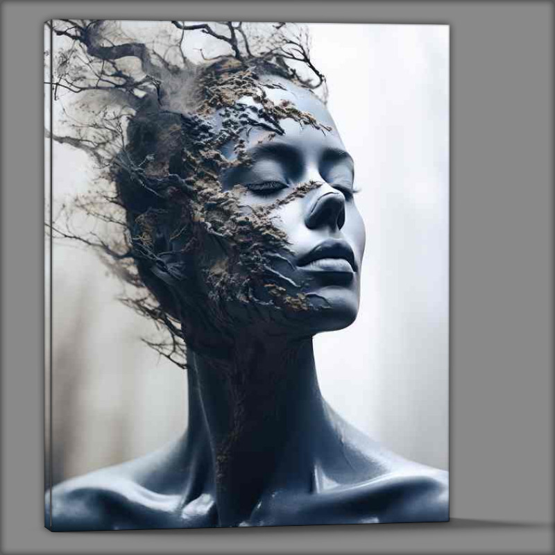 Buy Canvas : (Womans closed eyed Gaze Through Branches)