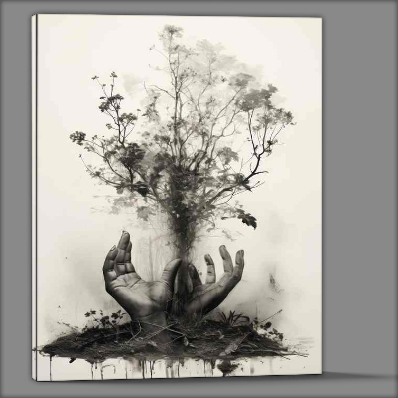 Buy Canvas : (Woodland Touch Hand Entwined with Sprigs)