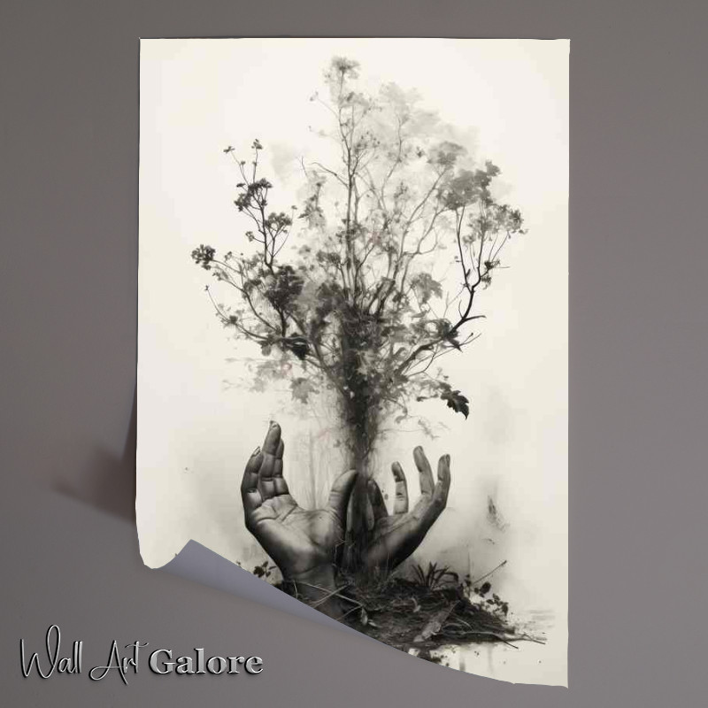 Buy Unframed Poster : (Woodland Touch Hand Entwined with Sprigs)