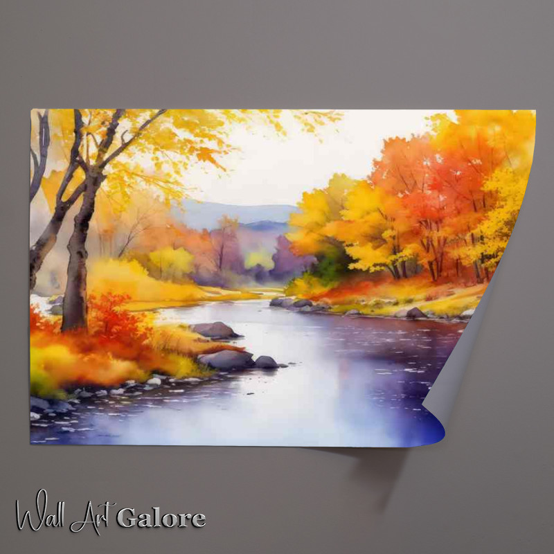 Buy Unframed Poster : (A colourful autum nriver Scene)