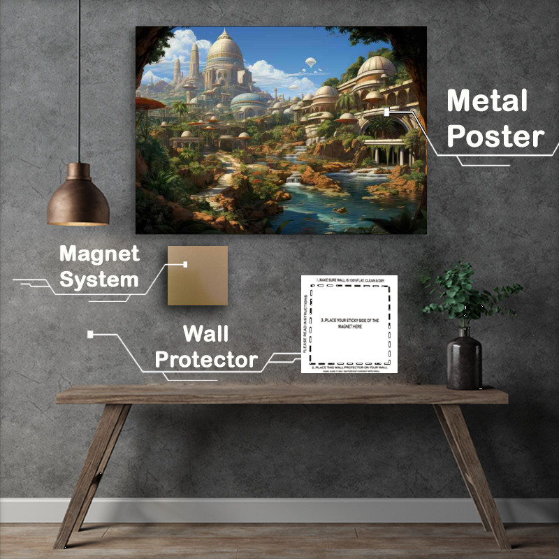 Buy Metal Poster : (Ethereal Elysium Enchanting City of the Gods)
