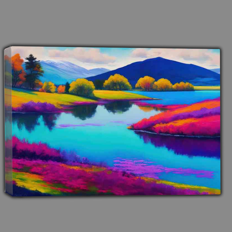Buy Canvas : (Neon lake in spring)